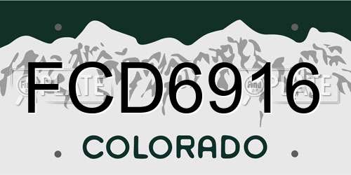 FCD6916 Colorado License Plate