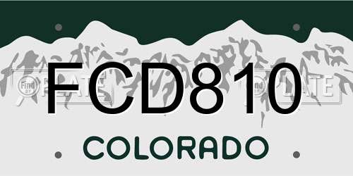 FCD810 Colorado License Plate
