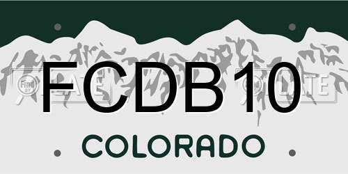 FCDB10 Colorado License Plate