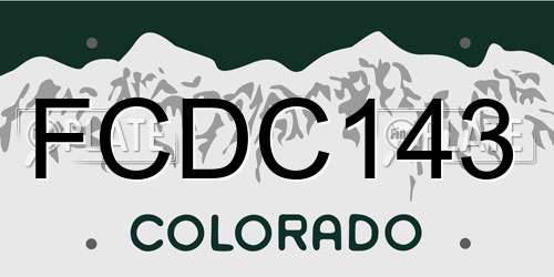 FCDC143 Colorado License Plate