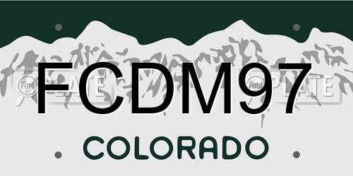 FCDM97 Colorado License Plate
