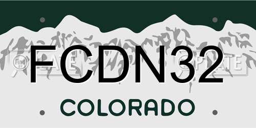 FCDN32 Colorado License Plate
