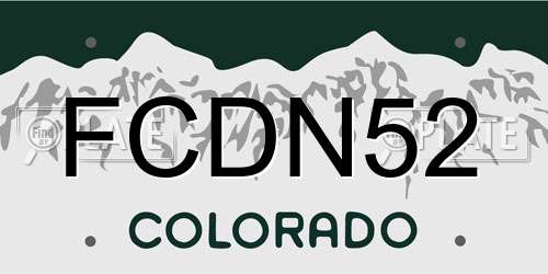 FCDN52 Colorado License Plate