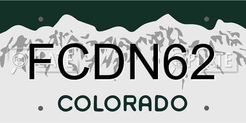 FCDN62 Colorado License Plate
