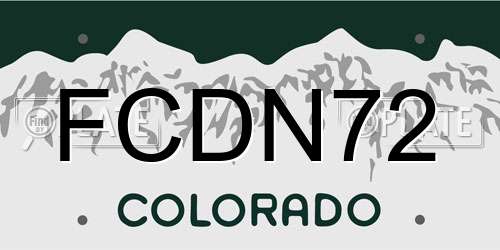 FCDN72 Colorado License Plate