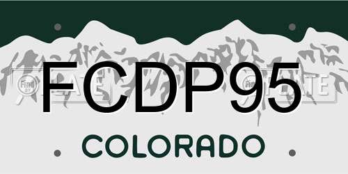 FCDP95 Colorado License Plate