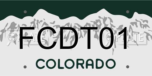 FCDT01 Colorado License Plate