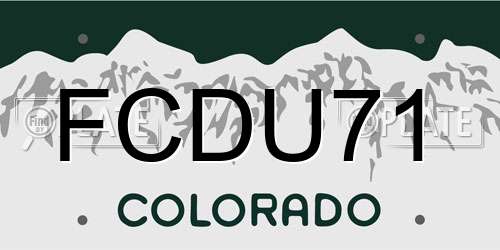 FCDU71 Colorado License Plate