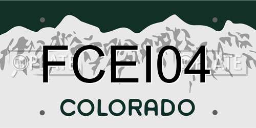 FCEI04 Colorado License Plate