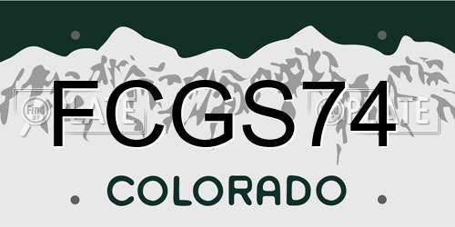 FCGS74 Colorado License Plate