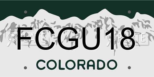 FCGU18 Colorado License Plate