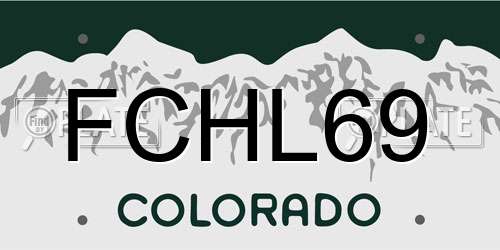 FCHL69 Colorado License Plate