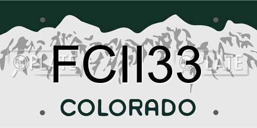 FCII33 Colorado License Plate