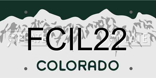 FCIL22 Colorado License Plate