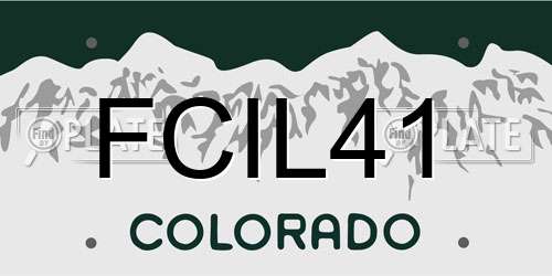 FCIL41 Colorado License Plate