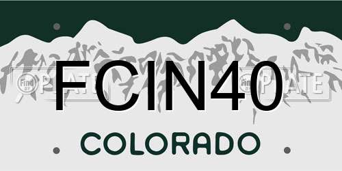 FCIN40 Colorado License Plate