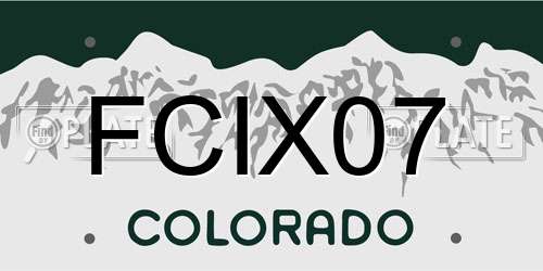 FCIX07 Colorado License Plate