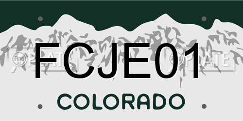 FCJE01 Colorado License Plate