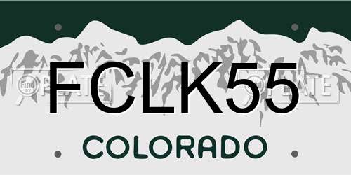 FCLK55 Colorado License Plate