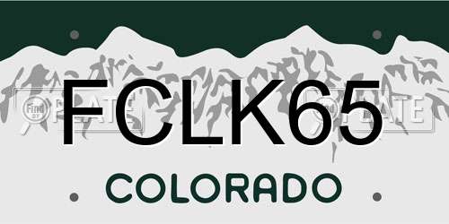 FCLK65 Colorado License Plate