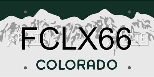 FCLX66 Colorado License Plate