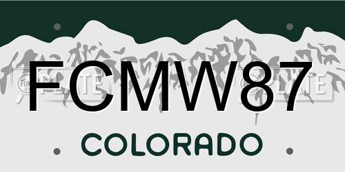 FCMW87 Colorado License Plate