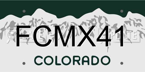 FCMX41 Colorado License Plate