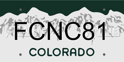 FCNC81 Colorado License Plate