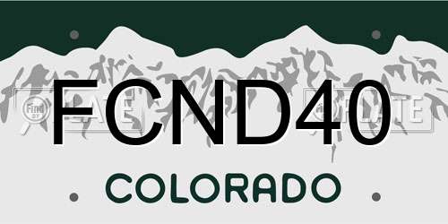 FCND40 Colorado License Plate