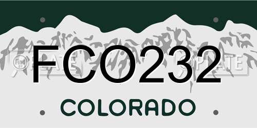 FCO232 Colorado License Plate