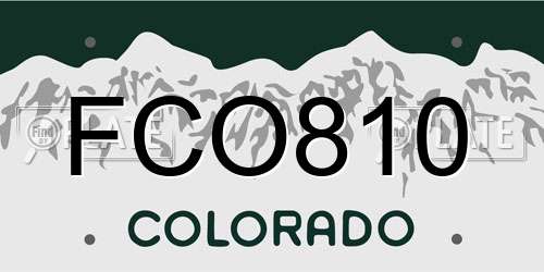 FCO810 Colorado License Plate