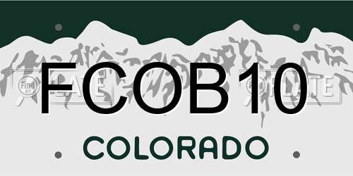 FCOB10 Colorado License Plate