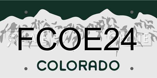 FCOE24 Colorado License Plate