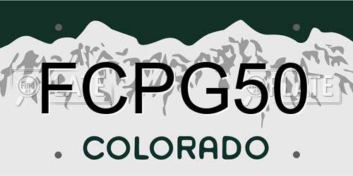 FCPG50 Colorado License Plate
