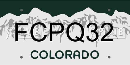 FCPQ32 Colorado License Plate