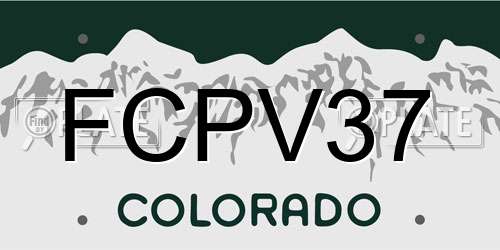 FCPV37 Colorado License Plate