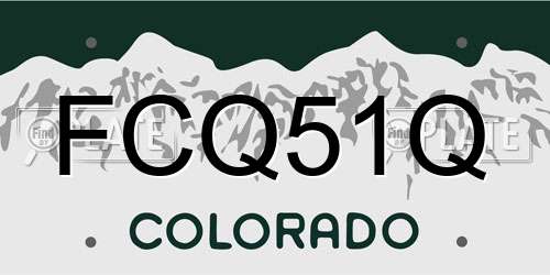 FCQ51Q Colorado License Plate