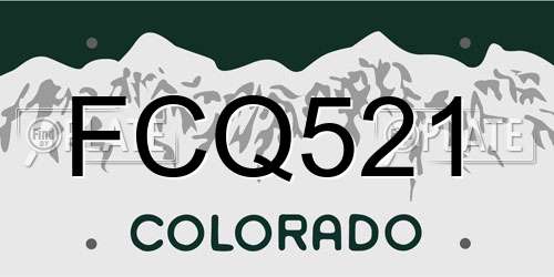 FCQ521 Colorado License Plate