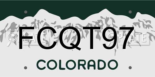 FCQT97 Colorado License Plate