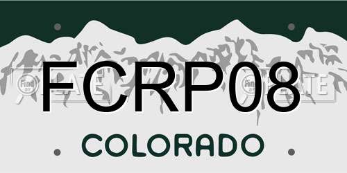 FCRP08 Colorado License Plate