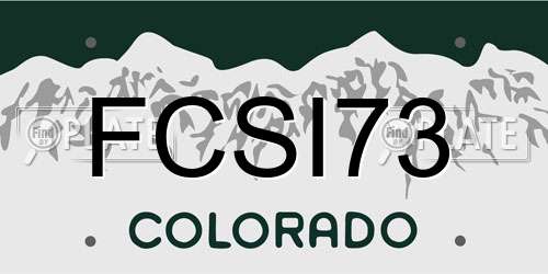 FCSI73 Colorado License Plate