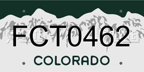 FCT0462 Colorado License Plate