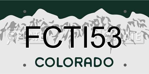FCTI53 Colorado License Plate