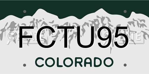 FCTU95 Colorado License Plate