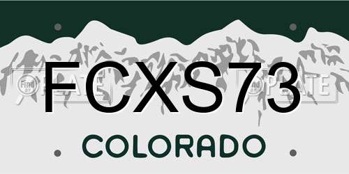 FCXS73 Colorado License Plate