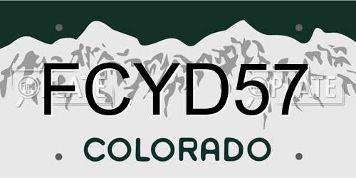 FCYD57 Colorado License Plate