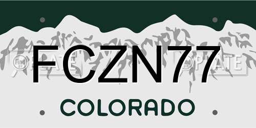 FCZN77 Colorado License Plate