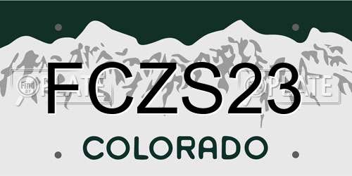 FCZS23 Colorado License Plate