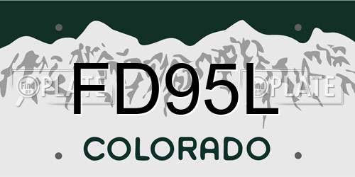 FD95L Colorado License Plate