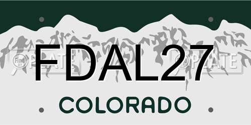 FDAL27 Colorado License Plate